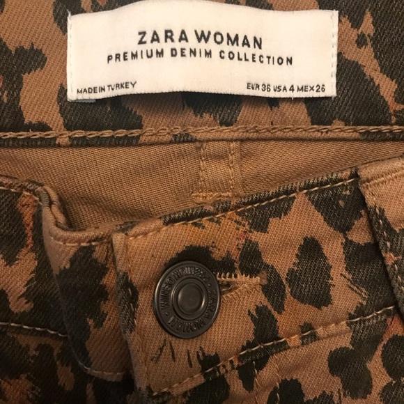Zara Leopard Print Skinny Jeans - Picture 4 of 10